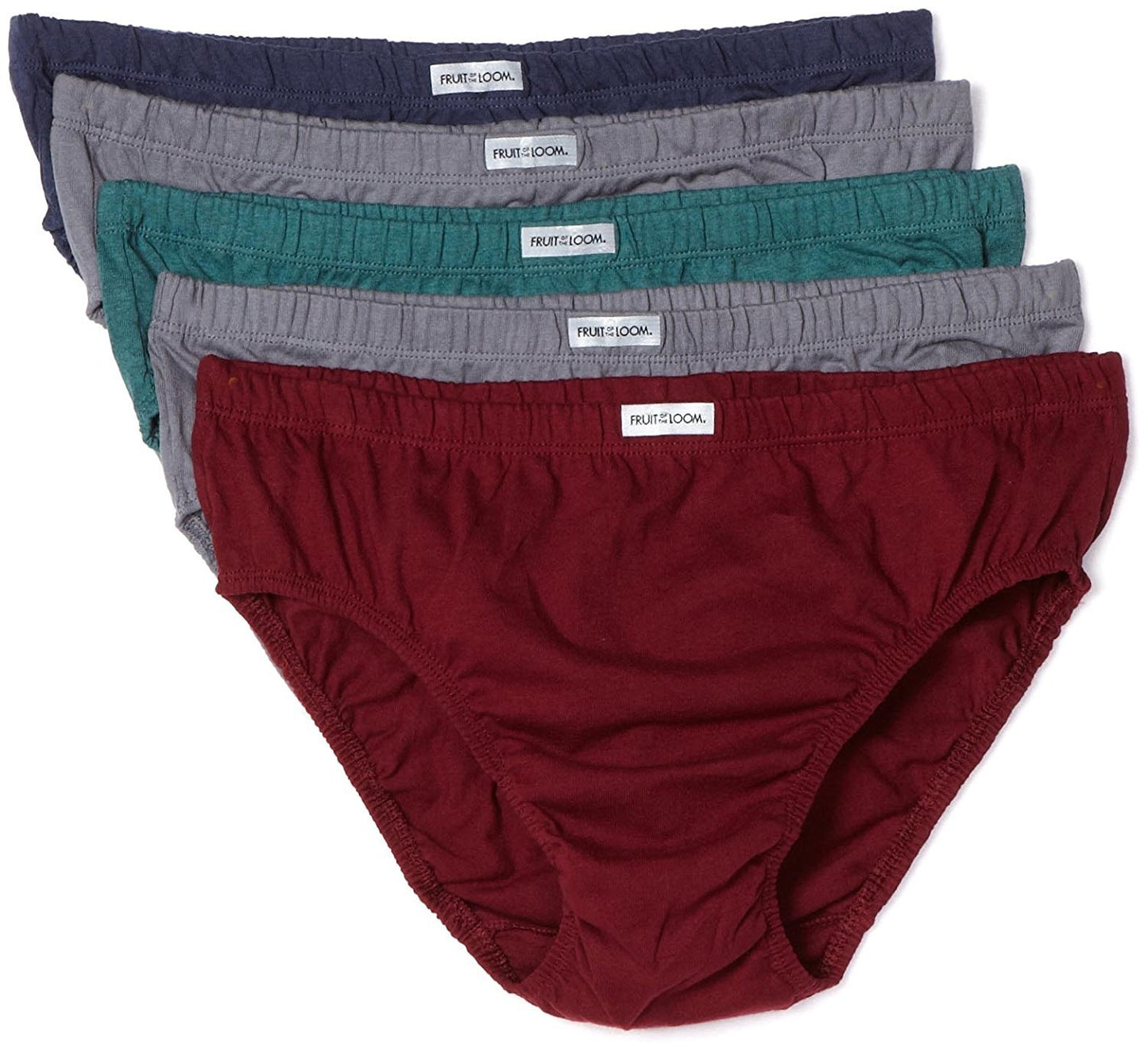 Fruit of the Loom Men's No-FlySport Briefs, Black & Gray, X-Large(Pack of 5)