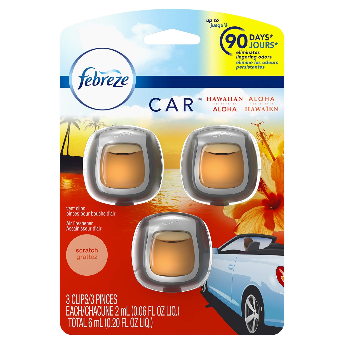 Febreze Car Air Fresheners, New Car Scent, Odor Eliminator for Strong Odors Car Vent Clips (2 Count)