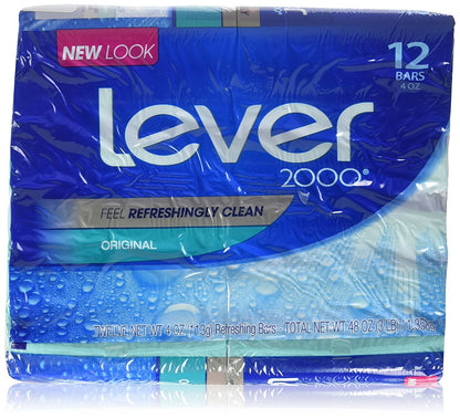Lever 2000 Bar Soap Refreshing Body Soap and Facial Cleanser Original Effectively Washes Away Bacteria 4 oz 8 Bars