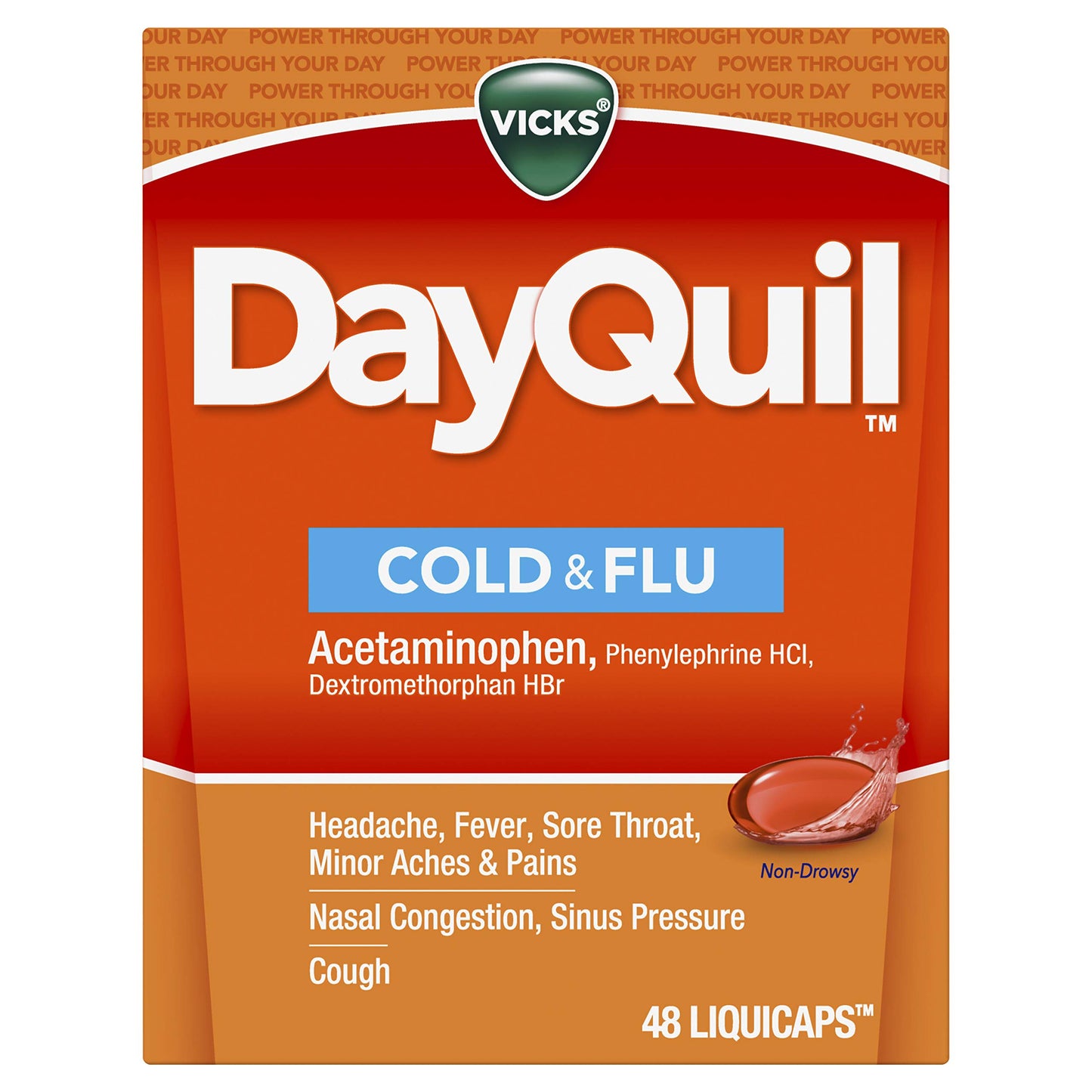 Vicks Dayquil Cold & Flu Multi-symptom Relief Liquicaps, 48 Each