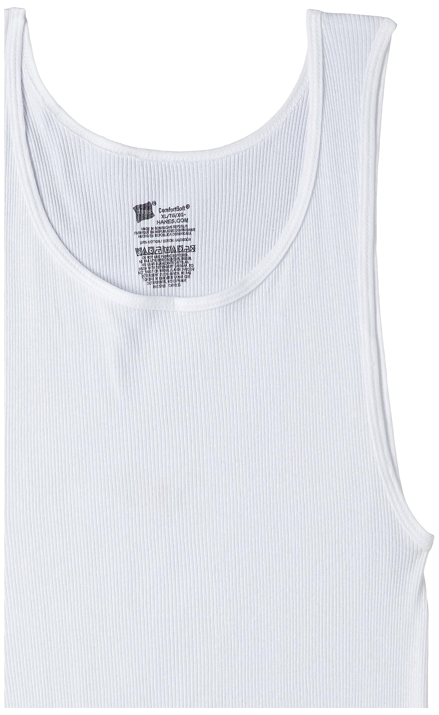 Hanes Men's FreshIQ Tagless ComfortSoft White Undershirt 6-Pack (XXXXX-Large, White)