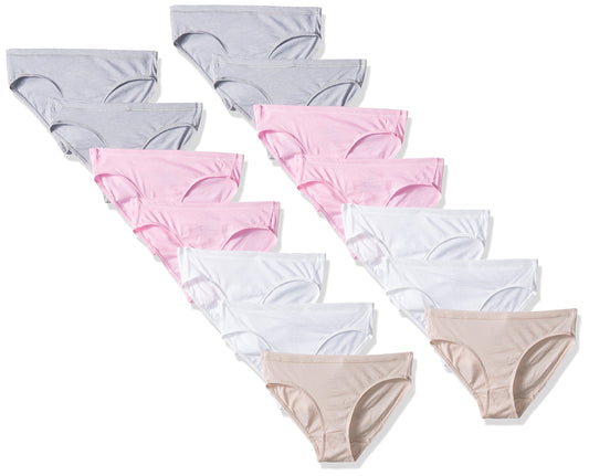 Hanes Girls' 14-Pack Premium Hipster Bundle, Assorted, 14