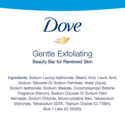 Dove Beauty Bar For Softer and Smoother Skin Gentle Exfoliating More Moisturizing Than Bar Soap 3.75 oz 10 Bars