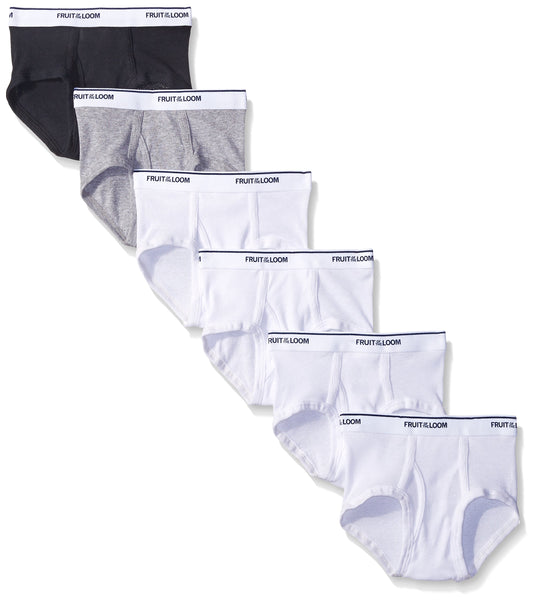 Fruit of the Loom Boys' Brief (Pack of 6), Assorted, Large