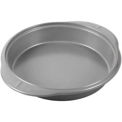 Wilton Ever-Glide Non-Stick Round Pan - Bake Delicious Cinnamon Rolls, Coffee Cake, Round Cakes or Quiches, Handles for Easy Grip, Steel, 9 x 1. 5-Inches