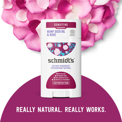 Schmidt's Deodorant For Odor Protection Rose + Black Pepper Aluminum Free Deodorant 2.65 oz