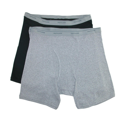Fruit of the Loom Men's Big Size Boxer Brief Underwear (Pack of 2), 5XB, Multi