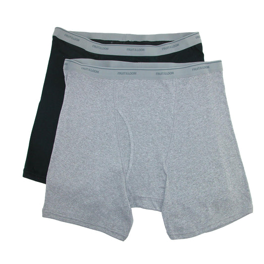 Fruit of the Loom Men's Big Size Boxer Brief Underwear (Pack of 2), 5XB, Multi