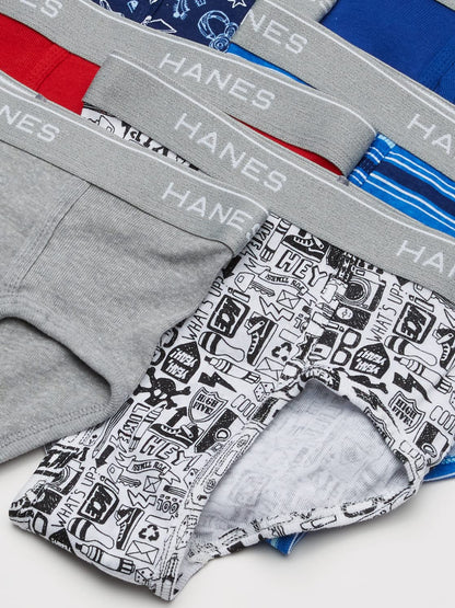 Hanes Boys' 7-Pack Dyed Briefs, Assorted, Medium