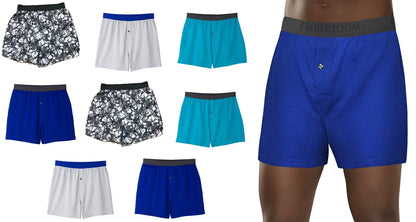 Fruit of the Loom Men's Knit Boxers 8-Pack Breathable Cooling Cotton Micro-Mesh Soft Flex Waistband RANDOM COLORS Assorted