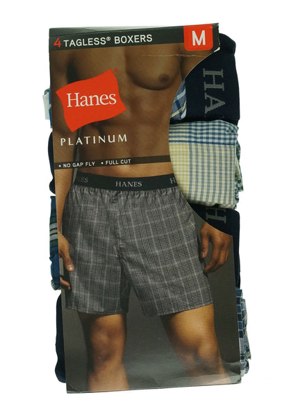 Hanes Ultimate Men's 4-Pack Platinum Yarn-Dye Boxer, Assorted, X-Large