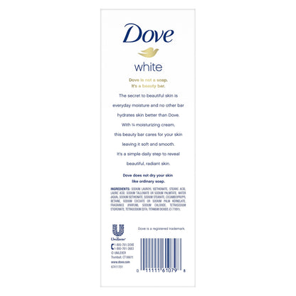 Dove Beauty Bar, White 4 oz, 8 Bar, Pack of 3