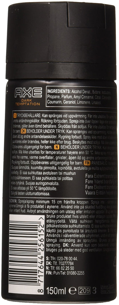 AXE DEODORANT BODY SPRAY (5.1, Ounce PACK OF 6, Dark Temptation)