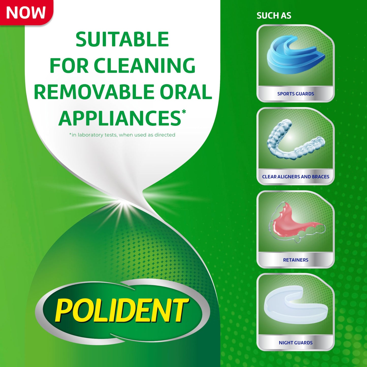 Polident Overnight Whitening Denture Cleanser Tablets - 40 Count