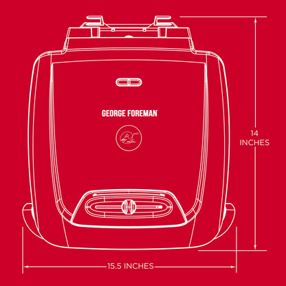 George Foreman 8-Serving Classic Plate Grill and Panini Press with Adjustable Temperature, Platinum, GR2121P