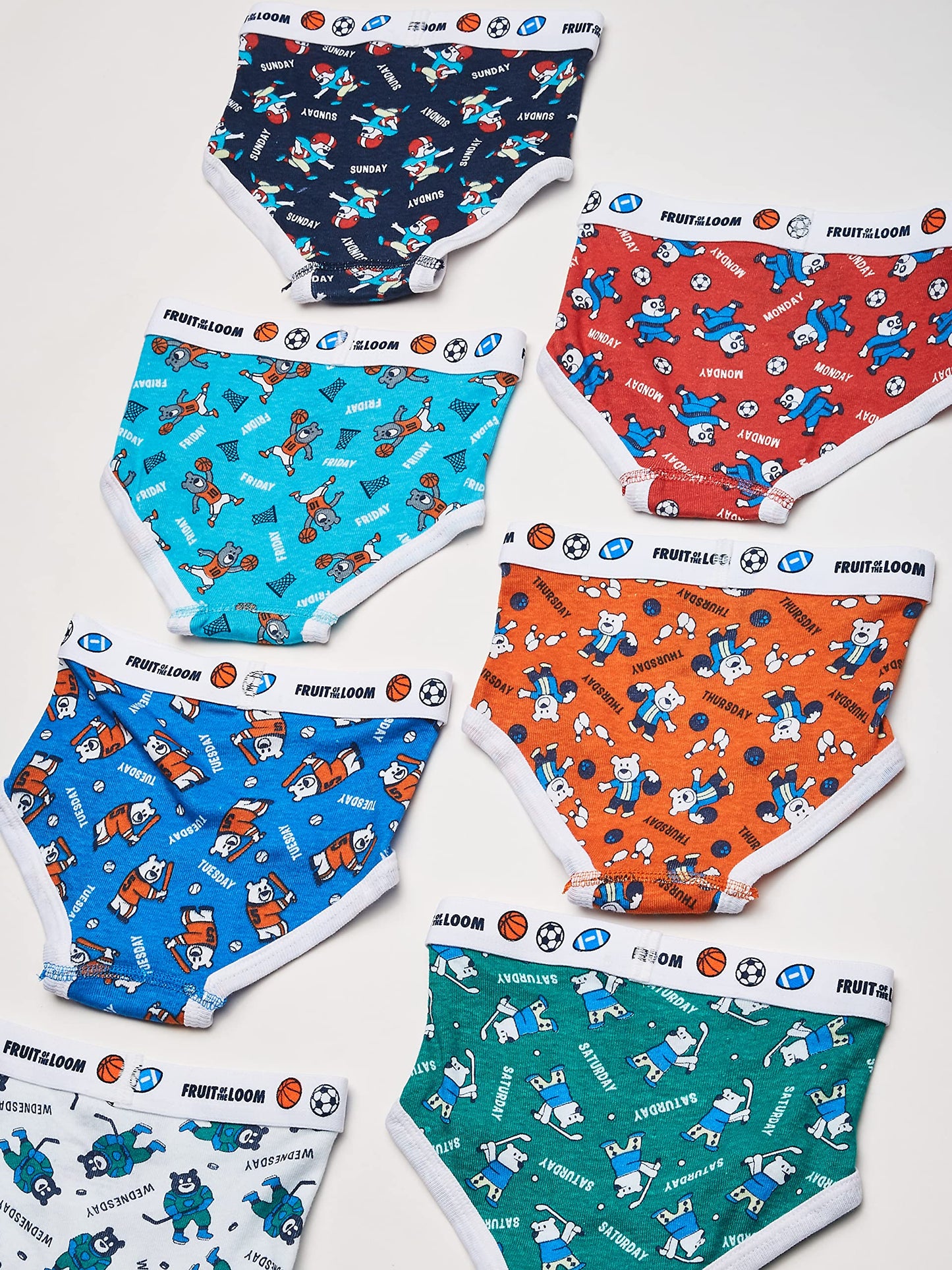 Fruit of the Loom boys Tag Free Cotton briefs underwear, Toddler‚â€“ 7 Pack Ã‚â€“ Days Week, 4-5T US