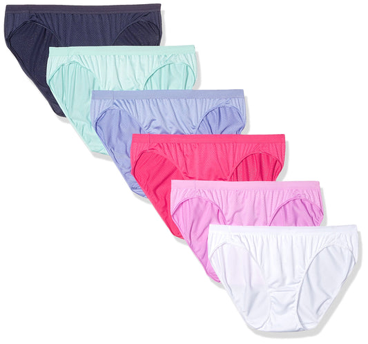 Hanes Women's Ultra Light Bikini Panties 6 Pack, Assorted, 7