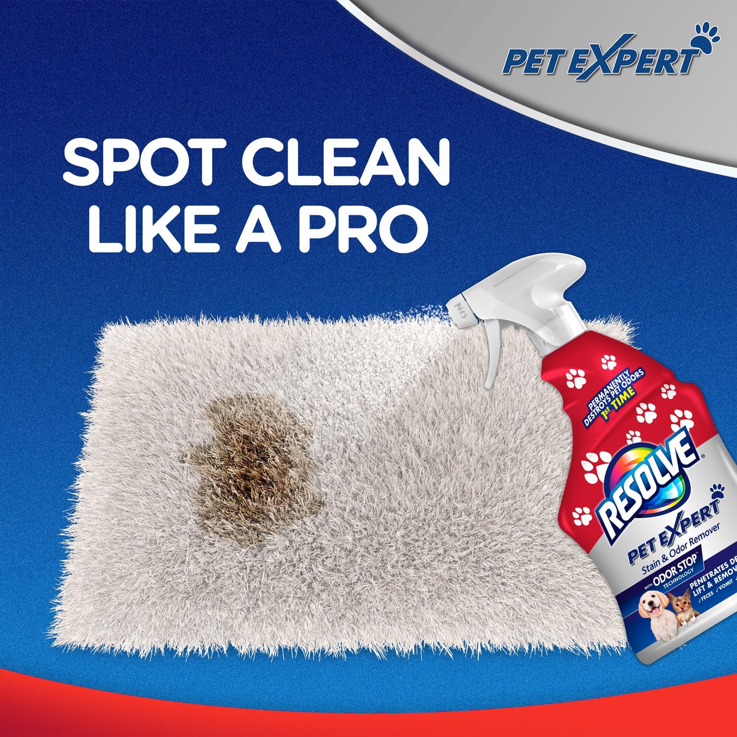 Resolve Pet Expert Stain and Odor Remover, Carpet Cleaner, Pet Stain and Odor Remover, Carpet & Upholstery Cleaner - Removes Stains and Odors, 22 oz (pack of 1)