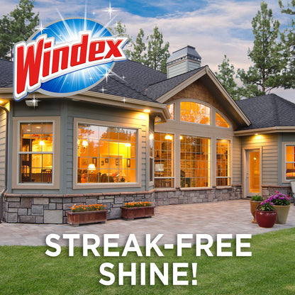 Windex Outdoor Window and Glass Cleaner for Hose Ammonia Free, Concentrated Formula for Deep Outdoor Clean, Patio Cleaner, Compatible With All Hoses, 32 Fl Oz (Pack of 8)