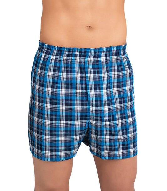 Fruit of the Loom Men's Assorted Tartan Plaids Woven Boxers (Colors/Patterns Will Vary),Assorted Tartan Plaids,Small(Pack of 3)