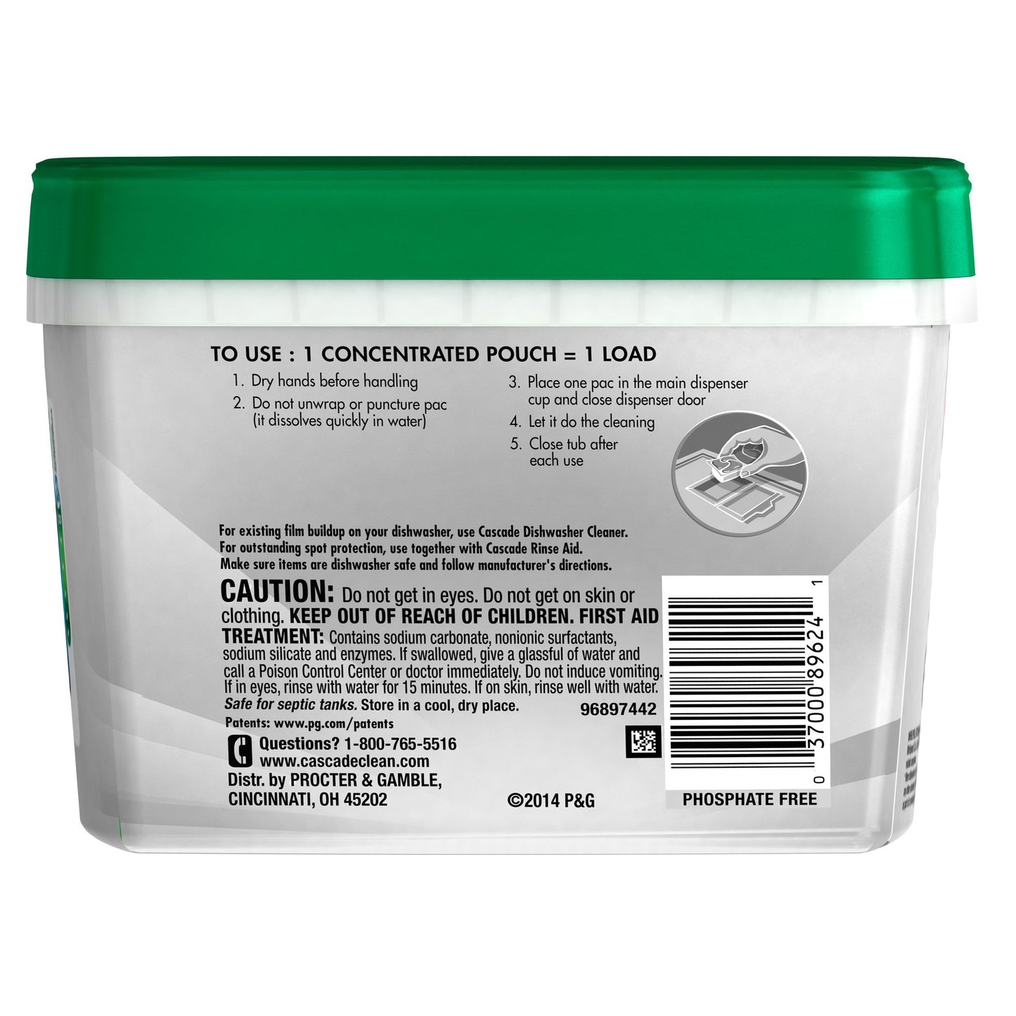 Cascade Platinum ActionPacs Dishwasher Detergent Fresh Scent 52 Count
