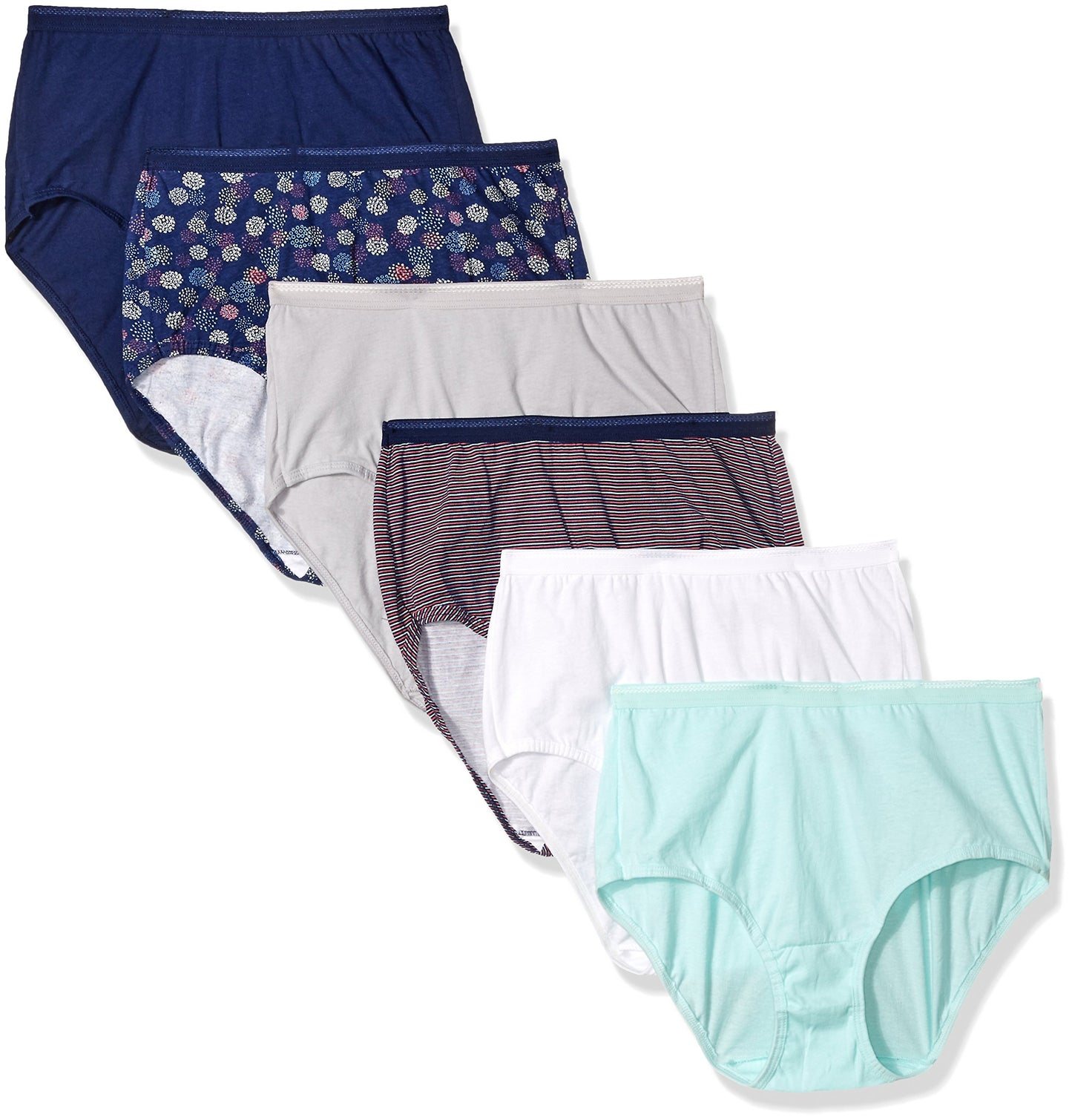 Fruit of the Loom Women's 6-Pack Body Tone Brief Panty, Assorted, 9