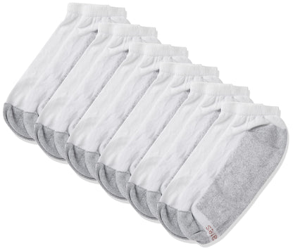 Hanes Men's Cushion Low Cut Socks, White, 10-13 (Shoe Size 6-12) (Pack of 6)