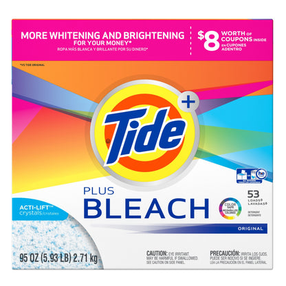 Tide Laundry Detergent with Bleach Powder, Orange, Original, 95 Ounce (Packaging may vary)
