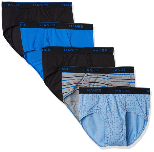 Hanes Men's 5-Pack ComfortBlend Dyed Brief with FreshIQ, Assorted, X-Large