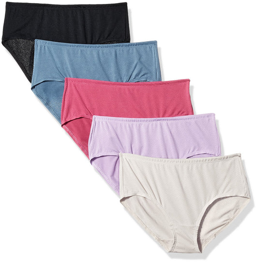 Fruit of the Loom Women 5pk Premium Breathable Lowrise Brief, Fashion Assorted, 9