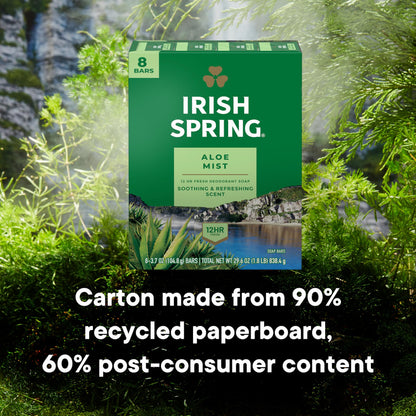 Irish Spring Aloe Bar Soap, (00035000141705), 3.7 Ounce (Pack of 8)