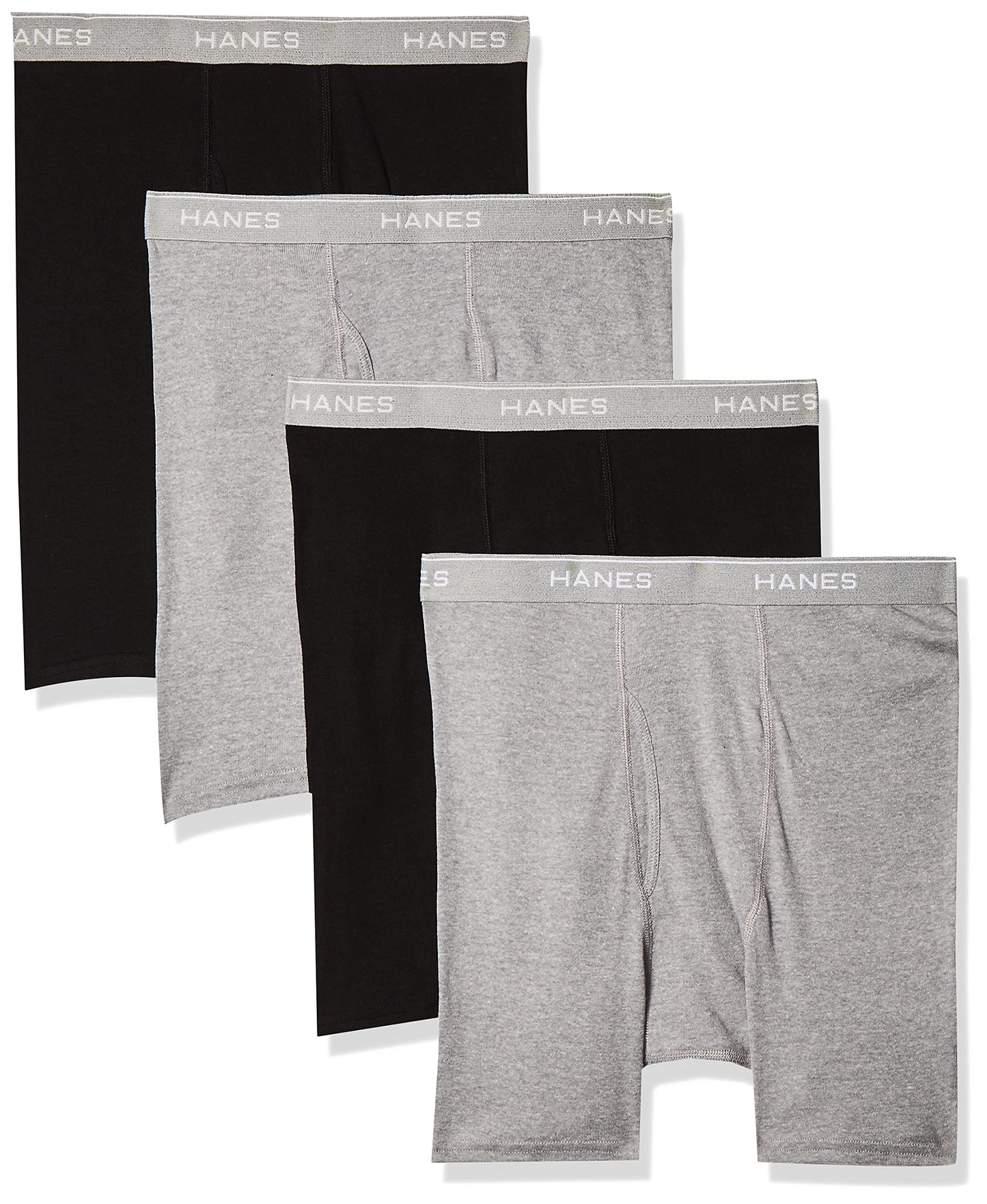 Hanes Men's Boxer Briefs with Comfort Flex Waistband (Black/Grey - 5 Pack, XXXX-Large)