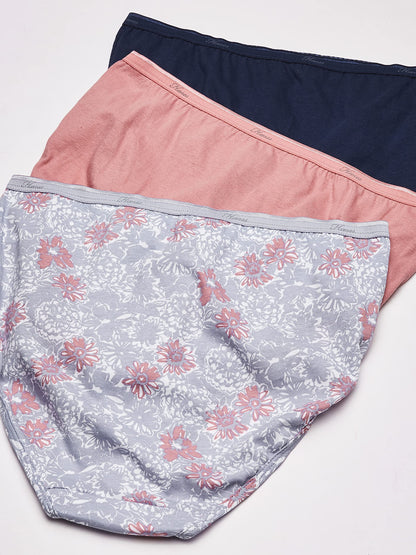 Hanes Women's 10-Pack Hi-Cut Panty (Assorted, Size 5)