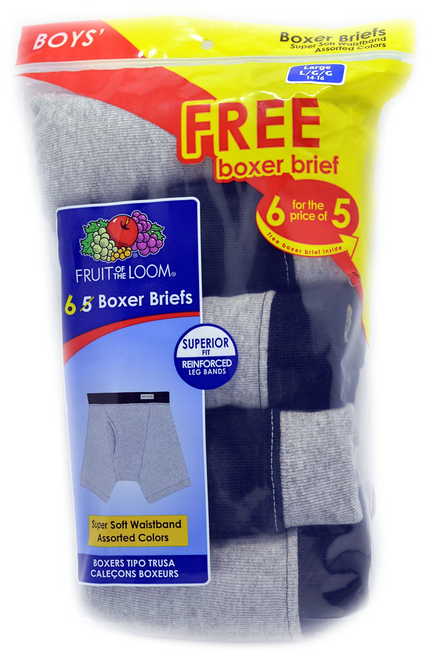 Hanes Boys' 4 Pack Ultimate Comfort Flex Printed Boxer Brief, Assorted, X-Large