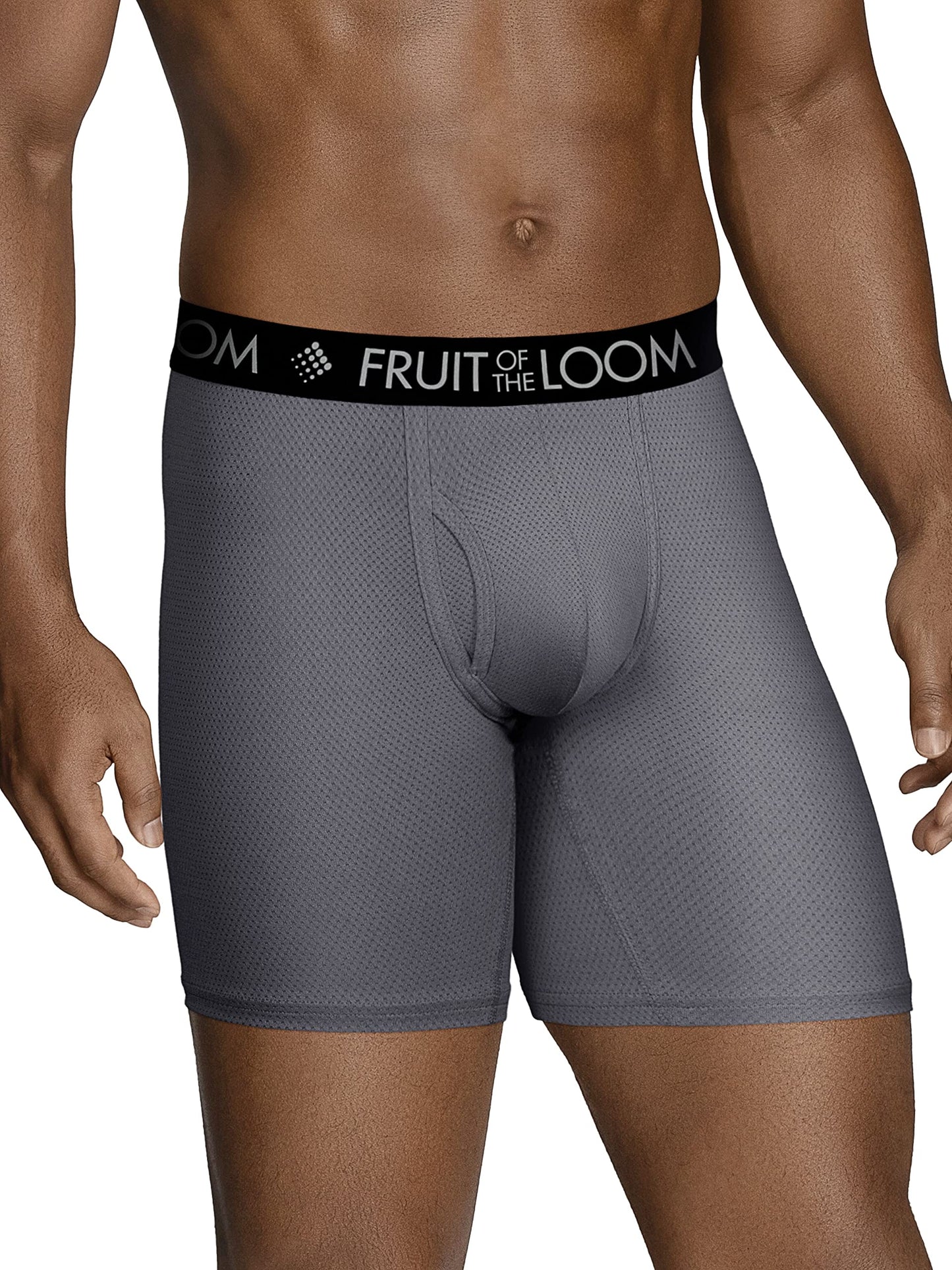 Fruit of the Loom Men's Micro Mesh Boxer Briefs, Red/Navy/Black, X-Large