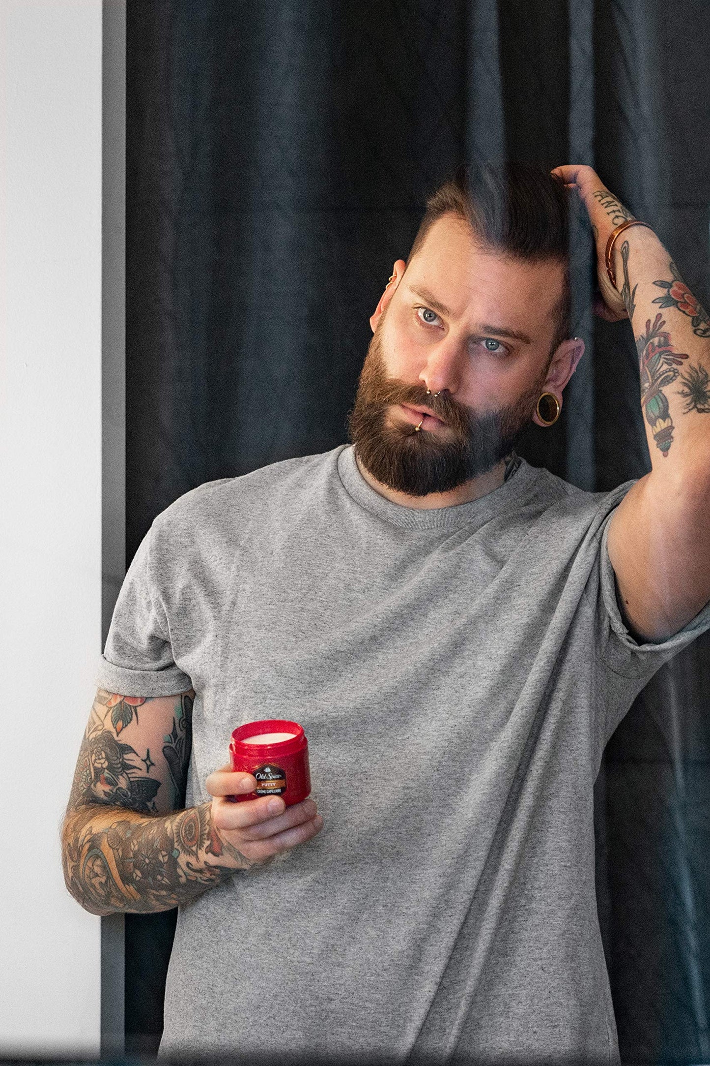 Old Spice Forge hair putty strong hold and matte finish for hair styling and hair care of men