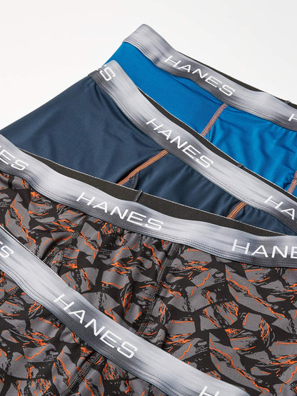 Hanes Ultimate Men's Sport X-Temp Performance Boxer Brief 4-Pack, Assortment 1, Medium