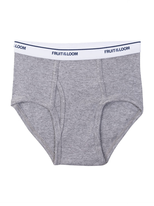 Fruit of the Loom Big Tag Free Cotton Briefs (Assorted Colors), Boys - 7 Pack - Black/White/Grey, X-Large