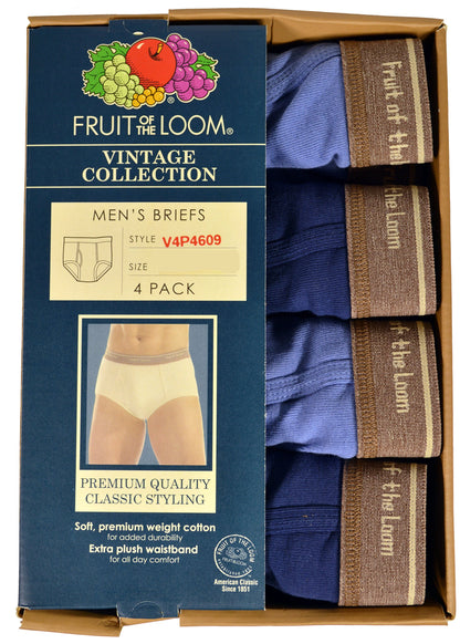 Fruit of the Loom Mens 4 Briefs Vintage Collection (XL)