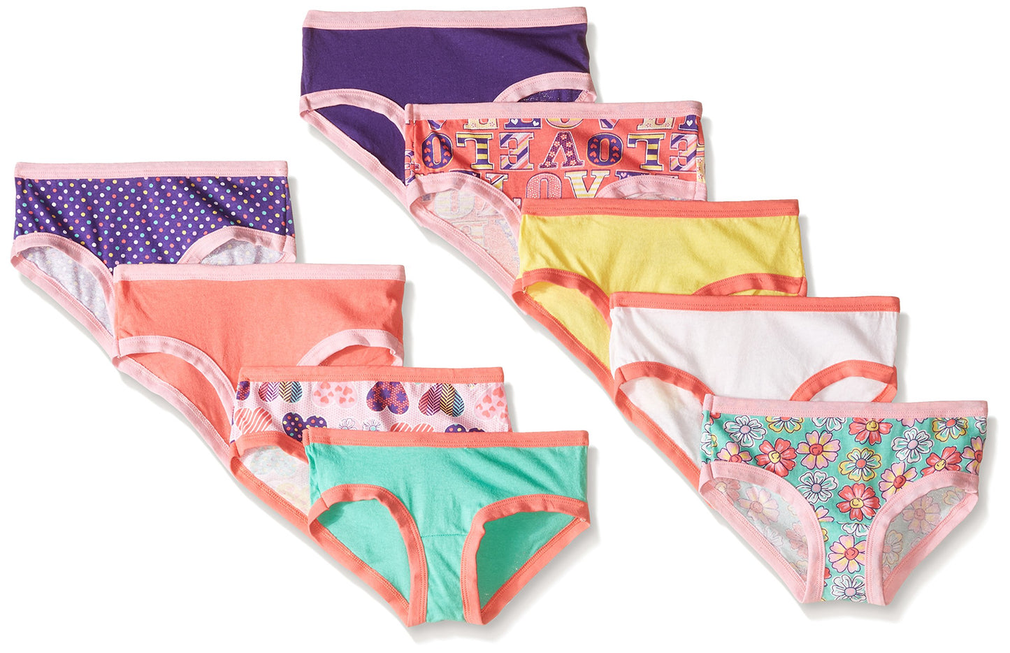 Fruit of the Loom Girls' Hipster, Assorted, 14(Pack of 9)