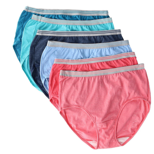 Fruit of the Loom Women's Heather Brief Underwear (6 Pair Pack), 5, Multi
