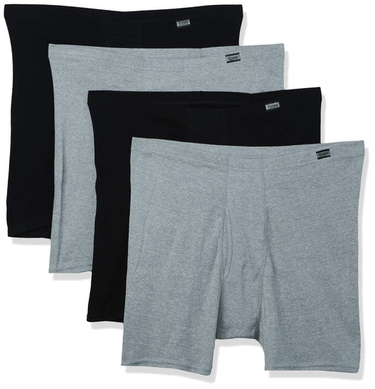 Hanes Men's TAGLESS® Boxer Briefs with ComfortSoft® Waistband 4-Pack, S-Asst Solid