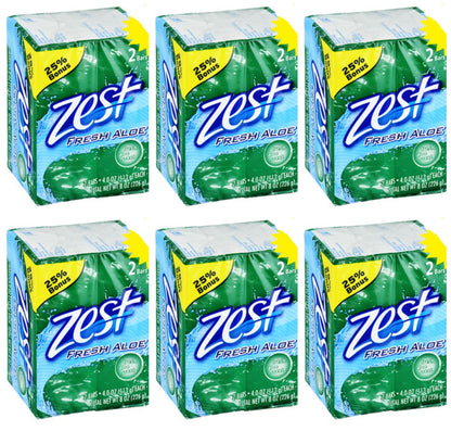 Zest Bar Soap, Fresh Aloe, 4 Oz, 16 Bars Pack