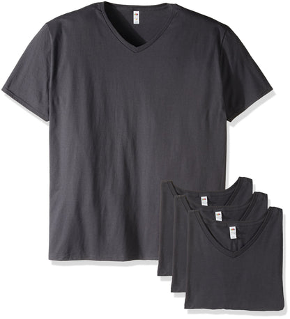 Fruit of the Loom Men's Lightweight Cotton Tees (Short & Long Sleeve), Crew-4 Pack-White, X-Large