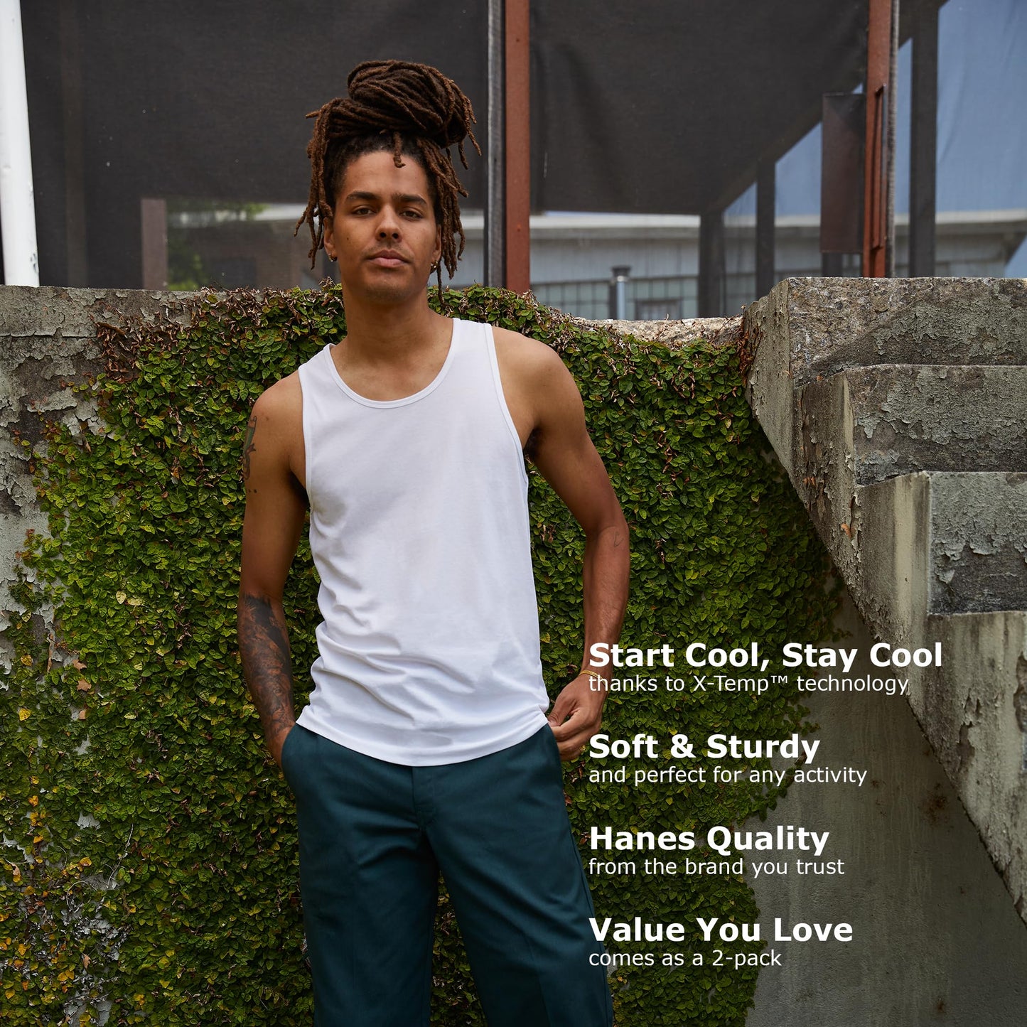 Hanes Men's X-Temp Tank Top 2 Pack, Deep Red, Large