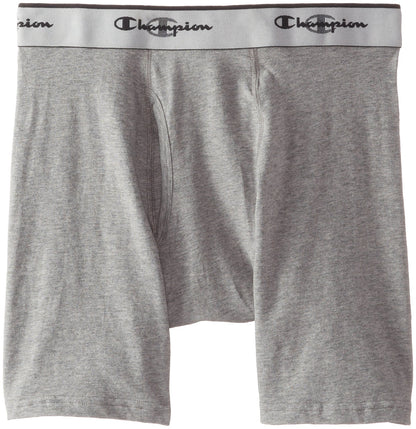 Champion Men's 3 Pack Active Fit Boxer Briefs, Black, Large