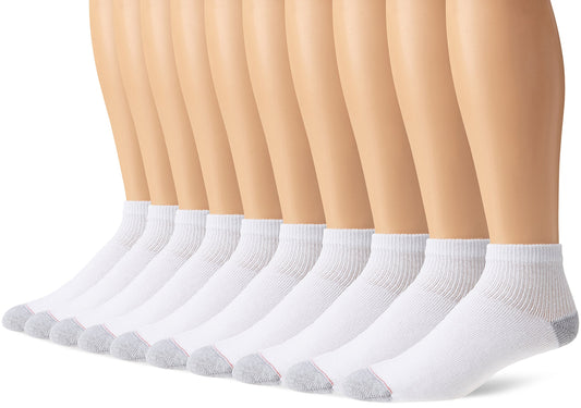 Hanes Ultimate mens 11-pack Freshiq Ankle (1 Free Bonus Pair) Casual Sock, White, 6 12 US