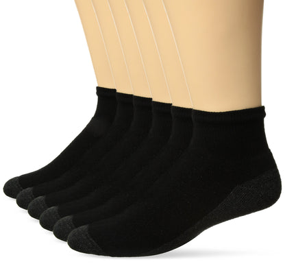 Hanes Men's, Max Cushioned Ankle Socks, 6 and 8-Pack, Black, 6-12