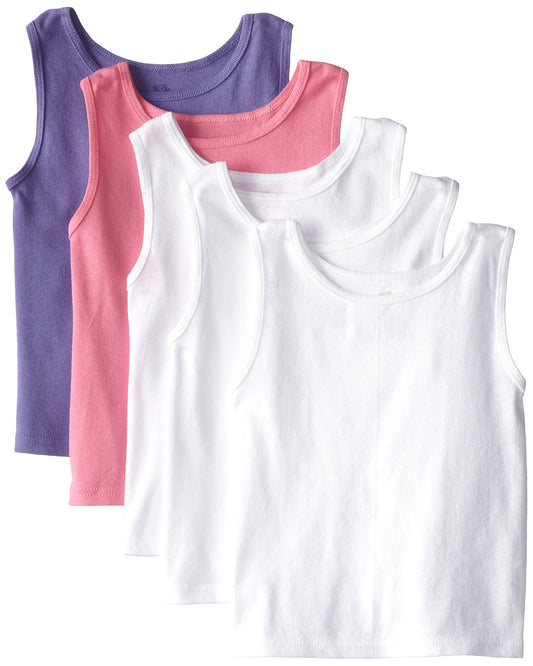 Fruit of the Loom Girls' Tank, Wardrobe, 5 pk, Assorted, 2T/3T