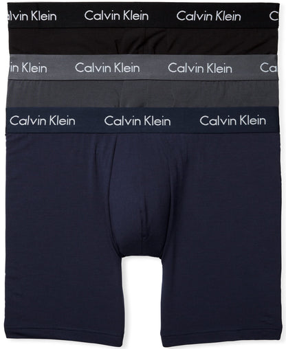 Calvin Klein Men's Underwear Body Modal Boxer Briefs 3 Pack, Black/Blue Shadow/Mink, Small